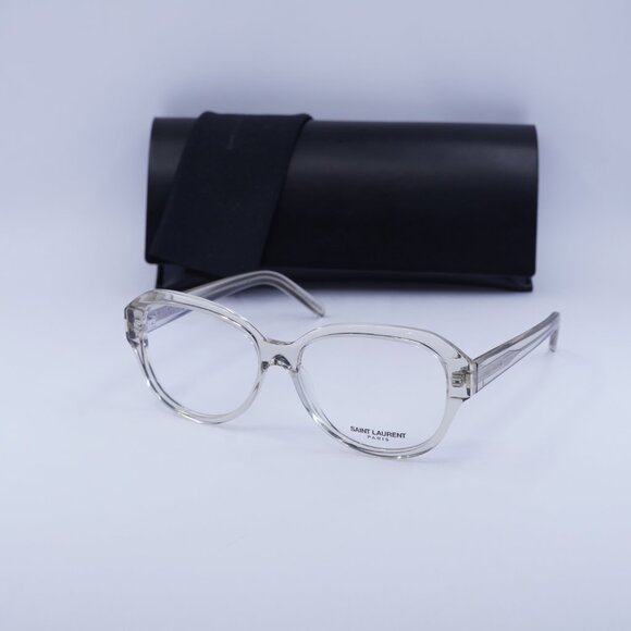 Saint Laurent SL411 004 Square Eyeglasses 57mm - Transparent - Picture 4 of 10